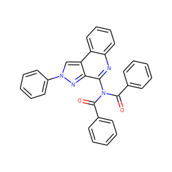 O=C(c1ccccc1)N(C(=O)c1ccccc1)c1nc2ccccc2c2cn(-c3ccccc3)nc12 ZINC000028710910