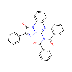 O=C(c1ccccc1)N(C(=O)c1ccccc1)c1nc2ccccc2n2c(=O)c(-c3ccccc3)nn12 ZINC000028862593