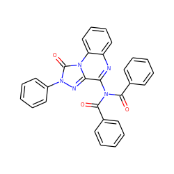 O=C(c1ccccc1)N(C(=O)c1ccccc1)c1nc2ccccc2n2c(=O)n(-c3ccccc3)nc12 ZINC000034800788