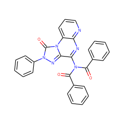 O=C(c1ccccc1)N(C(=O)c1ccccc1)c1nc2ncccc2n2c(=O)n(-c3ccccc3)nc12 ZINC000040406462