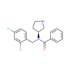 O=C(c1ccccc1)N(Cc1ccc(Cl)cc1Cl)[C@H]1CCNC1 ZINC000040894833