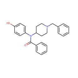 O=C(c1ccccc1)N(c1ccc(O)cc1)C1CCN(Cc2ccccc2)CC1 ZINC000013817790