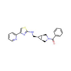 O=C(c1ccccc1)N1C[C@H]2[C@@H](CNc3nc(-c4ccccn4)cs3)[C@H]2C1 ZINC000101637781