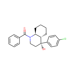 O=C(c1ccccc1)N1CC[C@](O)(c2ccc(Cl)cc2)[C@H]2CCCC[C@@H]21 ZINC000071329486