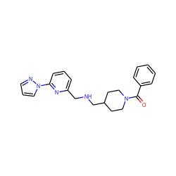 O=C(c1ccccc1)N1CCC(CNCc2cccc(-n3cccn3)n2)CC1 ZINC000013782324