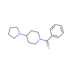 O=C(c1ccccc1)N1CCC(N2CCCC2)CC1 ZINC000058911306