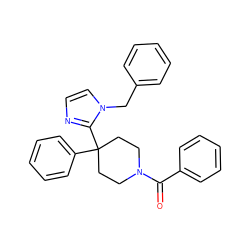 O=C(c1ccccc1)N1CCC(c2ccccc2)(c2nccn2Cc2ccccc2)CC1 ZINC000003815918