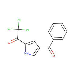 O=C(c1ccccc1)c1c[nH]c(C(=O)C(Cl)(Cl)Cl)c1 ZINC000002508543