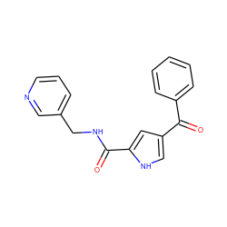 O=C(c1ccccc1)c1c[nH]c(C(=O)NCc2cccnc2)c1 ZINC000004052105