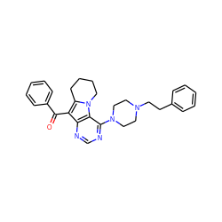 O=C(c1ccccc1)c1c2n(c3c(N4CCN(CCc5ccccc5)CC4)ncnc13)CCCC2 ZINC000013559642