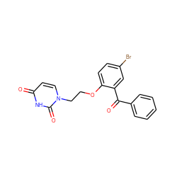 O=C(c1ccccc1)c1cc(Br)ccc1OCCn1ccc(=O)[nH]c1=O ZINC000072127505