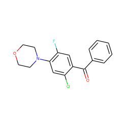 O=C(c1ccccc1)c1cc(F)c(N2CCOCC2)cc1Cl ZINC000000264165