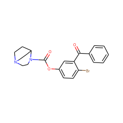 O=C(c1ccccc1)c1cc(OC(=O)N2CCN3CCC2CC3)ccc1Br ZINC000043078267