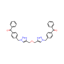 O=C(c1ccccc1)c1ccc(Cn2cc(COCc3cn(Cc4ccc(C(=O)c5ccccc5)cc4)nn3)nn2)cc1 ZINC000096917361