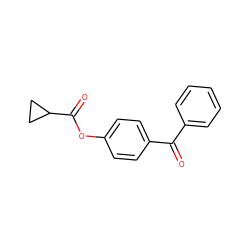 O=C(c1ccccc1)c1ccc(OC(=O)C2CC2)cc1 ZINC000026002479