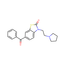 O=C(c1ccccc1)c1ccc2c(c1)sc(=O)n2CCN1CCCC1 ZINC000013779230