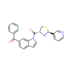 O=C(c1ccccc1)c1ccc2ccn(C(=O)[C@@H]3CS[C@@H](c4cccnc4)N3)c2c1 ZINC000013737435