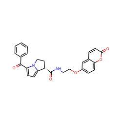 O=C(c1ccccc1)c1ccc2n1CC[C@@H]2C(=O)NCCOc1ccc2oc(=O)ccc2c1 ZINC001772617697