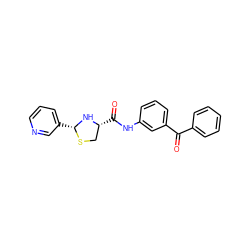 O=C(c1ccccc1)c1cccc(NC(=O)[C@@H]2CS[C@H](c3cccnc3)N2)c1 ZINC000013737571