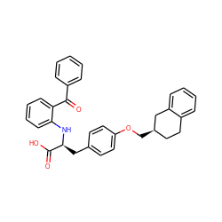 O=C(c1ccccc1)c1ccccc1N[C@@H](Cc1ccc(OC[C@@H]2CCc3ccccc3C2)cc1)C(=O)O ZINC000013782266