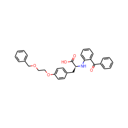 O=C(c1ccccc1)c1ccccc1N[C@@H](Cc1ccc(OCCOCc2ccccc2)cc1)C(=O)O ZINC000013782272