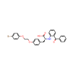 O=C(c1ccccc1)c1ccccc1N[C@@H](Cc1ccc(OCCOc2ccc(Br)cc2)cc1)C(=O)O ZINC000027558813