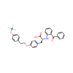 O=C(c1ccccc1)c1ccccc1N[C@@H](Cc1ccc(OCCc2ccc(OC(F)(F)F)cc2)cc1)C(=O)O ZINC000027556977