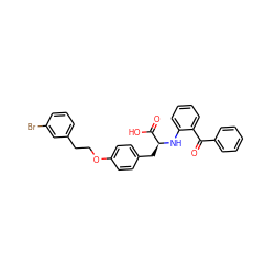 O=C(c1ccccc1)c1ccccc1N[C@@H](Cc1ccc(OCCc2cccc(Br)c2)cc1)C(=O)O ZINC000027557352