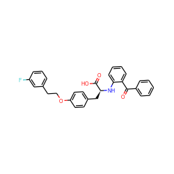 O=C(c1ccccc1)c1ccccc1N[C@@H](Cc1ccc(OCCc2cccc(F)c2)cc1)C(=O)O ZINC000013782252