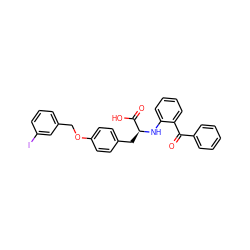 O=C(c1ccccc1)c1ccccc1N[C@@H](Cc1ccc(OCc2cccc(I)c2)cc1)C(=O)O ZINC000027558271