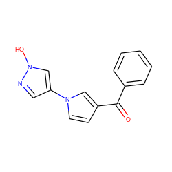 O=C(c1ccccc1)c1ccn(-c2cnn(O)c2)c1 ZINC000096282643