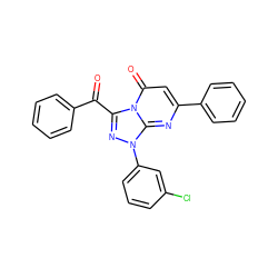 O=C(c1ccccc1)c1nn(-c2cccc(Cl)c2)c2nc(-c3ccccc3)cc(=O)n12 ZINC000000624433