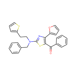 O=C(c1ccccc1)c1sc(N(CCc2cccs2)Cc2ccccc2)nc1-c1ccco1 ZINC000040848374