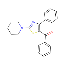 O=C(c1ccccc1)c1sc(N2CCCCC2)nc1-c1ccccc1 ZINC000005775557