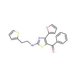 O=C(c1ccccc1)c1sc(NCCc2cccs2)nc1-c1ccco1 ZINC000040848286