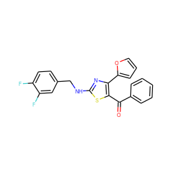 O=C(c1ccccc1)c1sc(NCc2ccc(F)c(F)c2)nc1-c1ccco1 ZINC000034948285