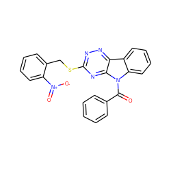 O=C(c1ccccc1)n1c2ccccc2c2nnc(SCc3ccccc3[N+](=O)[O-])nc21 ZINC000205093416