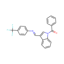 O=C(c1ccccc1)n1cc(/C=N/c2ccc(C(F)(F)F)cc2)c2ccccc21 ZINC000073298523