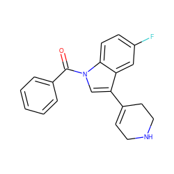 O=C(c1ccccc1)n1cc(C2=CCNCC2)c2cc(F)ccc21 ZINC000299822743