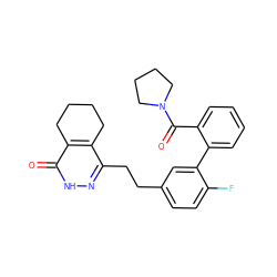 O=C(c1ccccc1-c1cc(CCc2n[nH]c(=O)c3c2CCCC3)ccc1F)N1CCCC1 ZINC000167624346