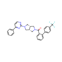 O=C(c1ccccc1-c1ccc(C(F)(F)F)cc1)N1C[C@@H]2CN(c3nccc(-c4ccccc4)n3)C[C@@H]2C1 ZINC000116827925