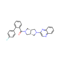 O=C(c1ccccc1-c1ccc(F)cc1)N1C[C@@H]2CN(c3cnc4ccccc4n3)C[C@@H]2C1 ZINC000116822021