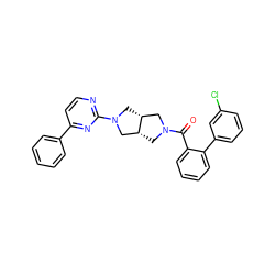 O=C(c1ccccc1-c1cccc(Cl)c1)N1C[C@@H]2CN(c3nccc(-c4ccccc4)n3)C[C@@H]2C1 ZINC000116827978