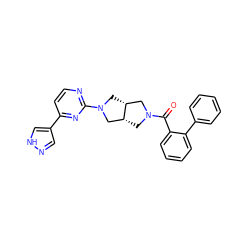 O=C(c1ccccc1-c1ccccc1)N1C[C@@H]2CN(c3nccc(-c4cn[nH]c4)n3)C[C@@H]2C1 ZINC000116821888