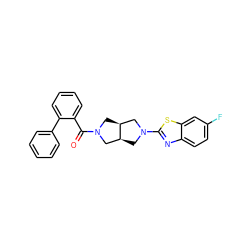 O=C(c1ccccc1-c1ccccc1)N1C[C@H]2CN(c3nc4ccc(F)cc4s3)C[C@H]2C1 ZINC000116824333