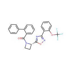 O=C(c1ccccc1-c1ccccc1)N1CC[C@H]1c1nc(-c2ccccc2OC(F)(F)F)no1 ZINC000218045748