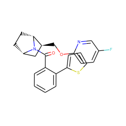 O=C(c1ccccc1-c1cccs1)N1[C@H]2CC[C@@H]1[C@@H](COc1ccc(F)cn1)C2 ZINC000226059855