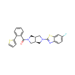 O=C(c1ccccc1-c1cccs1)N1C[C@H]2CN(c3nc4ccc(F)cc4s3)C[C@H]2C1 ZINC000167128330