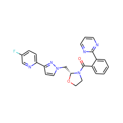 O=C(c1ccccc1-c1ncccn1)N1CCO[C@@H]1Cn1ccc(-c2ccc(F)cn2)n1 ZINC000210584483