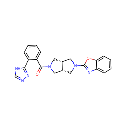 O=C(c1ccccc1-c1nnc[nH]1)N1C[C@@H]2CN(c3nc4ccccc4o3)C[C@@H]2C1 ZINC000116823179